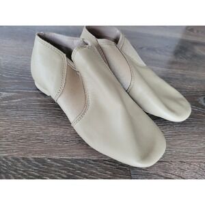 Revolution Dancewear Stretch Jazz Boot Tan Adult M 6 Slip On Split Sole